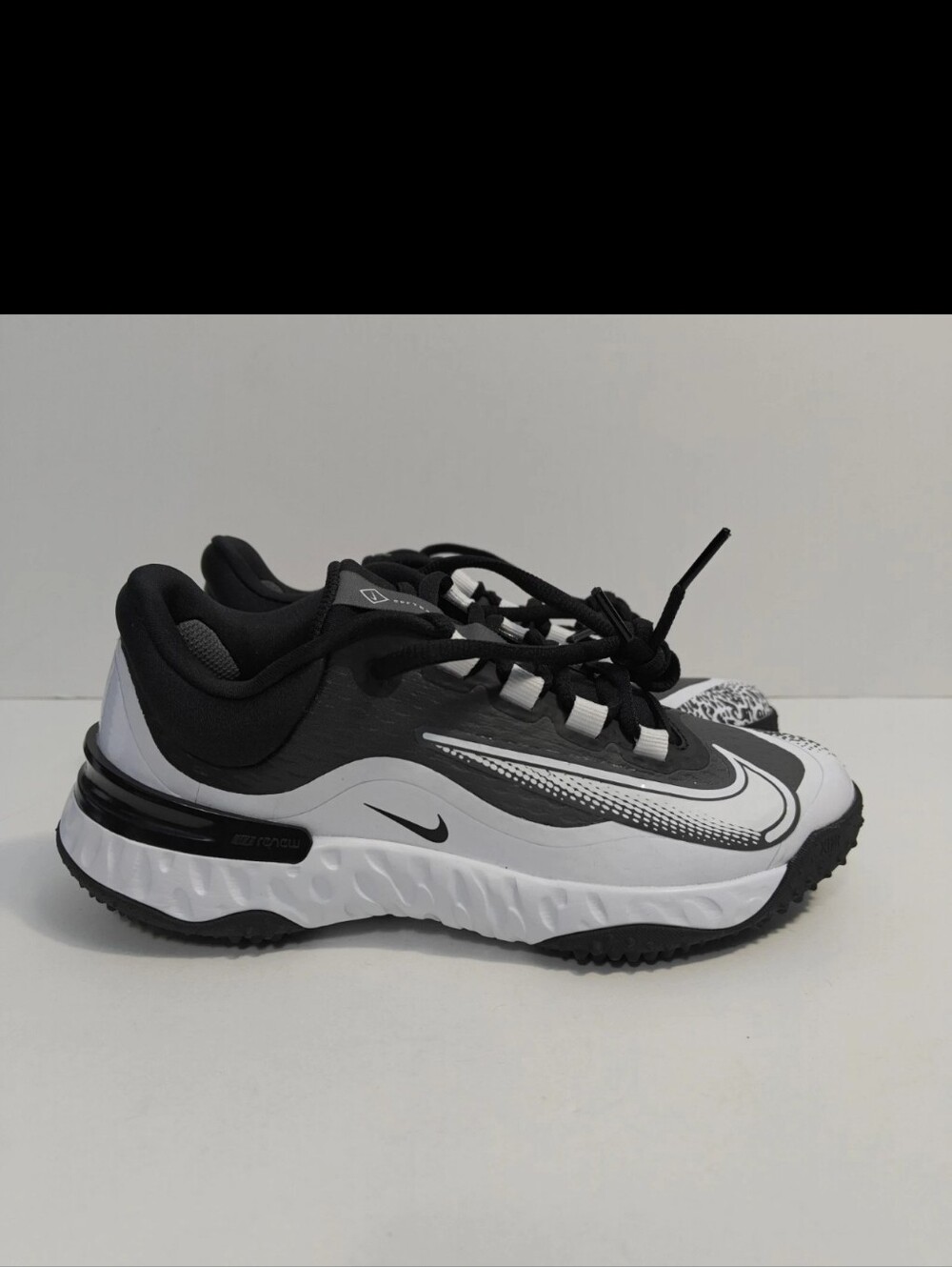 Nike Size 5.5 Women Alpha Huarache Elite 4 Turf Softball Shoes Black FD2746-002